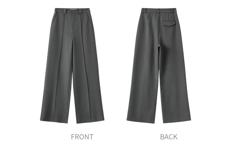High-Waisted Comfortable Straight-Leg Pants